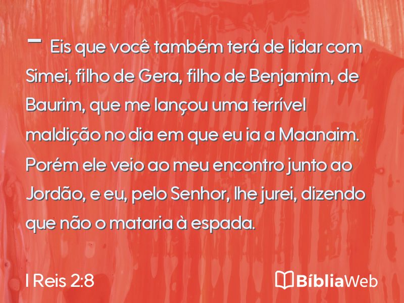I Reis 2:8 em imagem para compartilhar