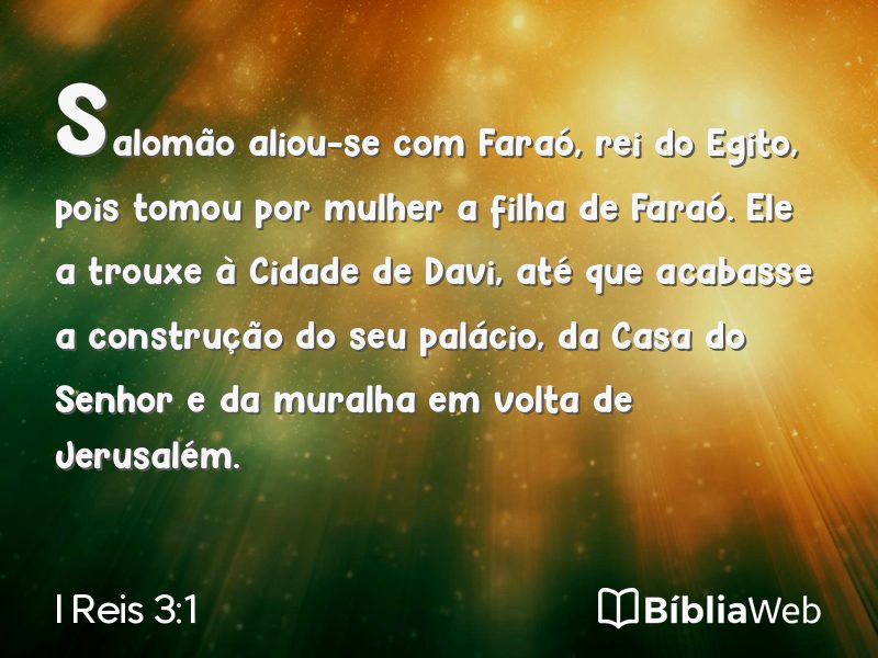 I Reis 3:1 em imagem para compartilhar