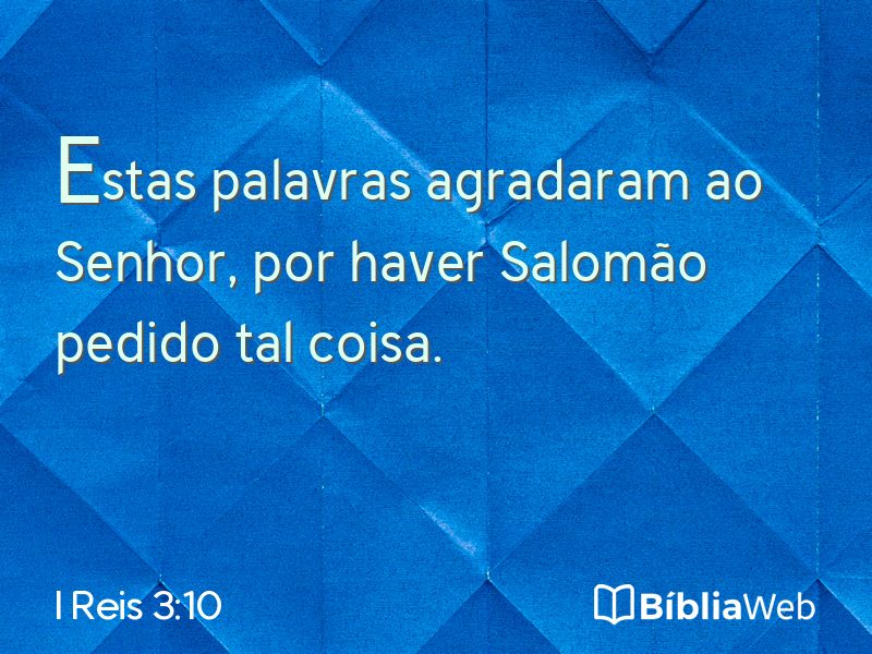 I Reis 3:10 em imagem para compartilhar