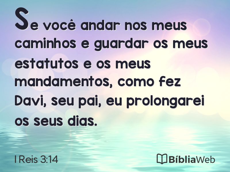 I Reis 3:14 em imagem para compartilhar