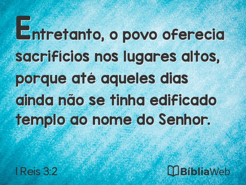 I Reis 3:2 em imagem para compartilhar