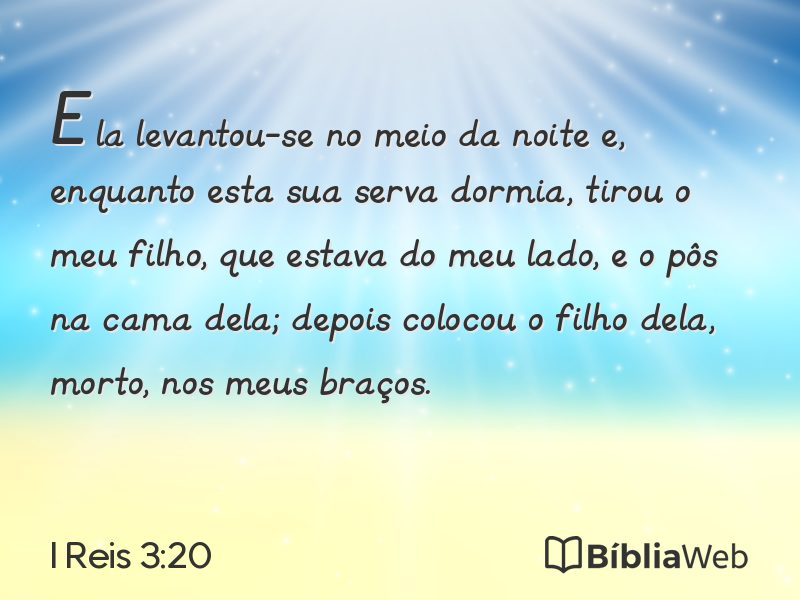I Reis 3:20 em imagem para compartilhar