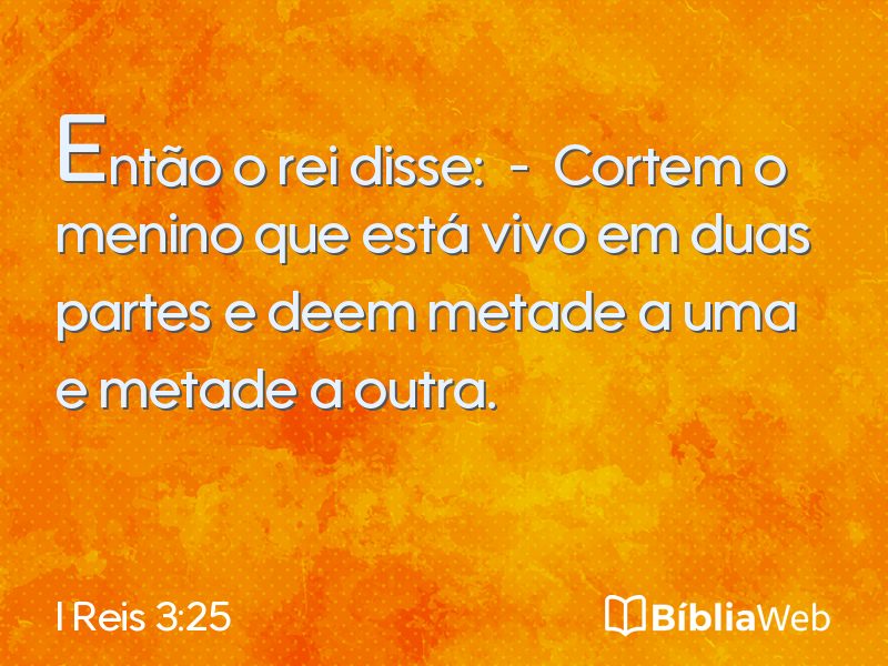 I Reis 3:25 em imagem para compartilhar