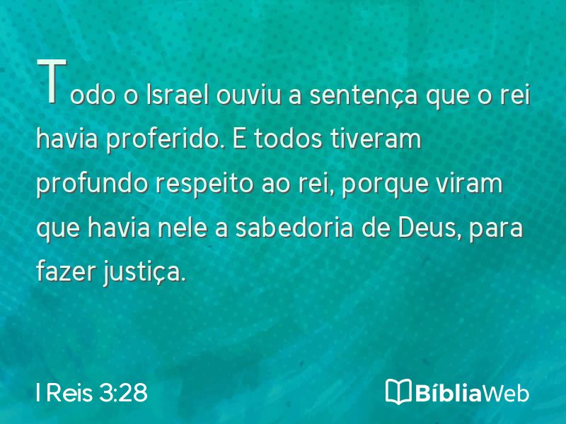 I Reis 3:28 em imagem para compartilhar