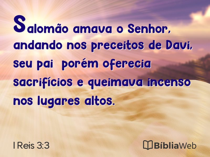 I Reis 3:3 em imagem para compartilhar