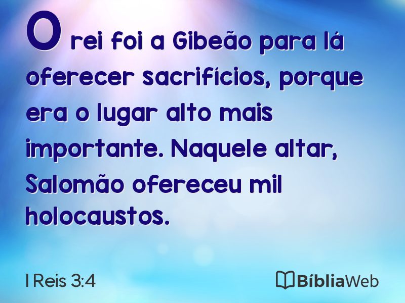 I Reis 3:4 em imagem para compartilhar