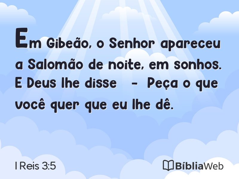 I Reis 3:5 em imagem para compartilhar