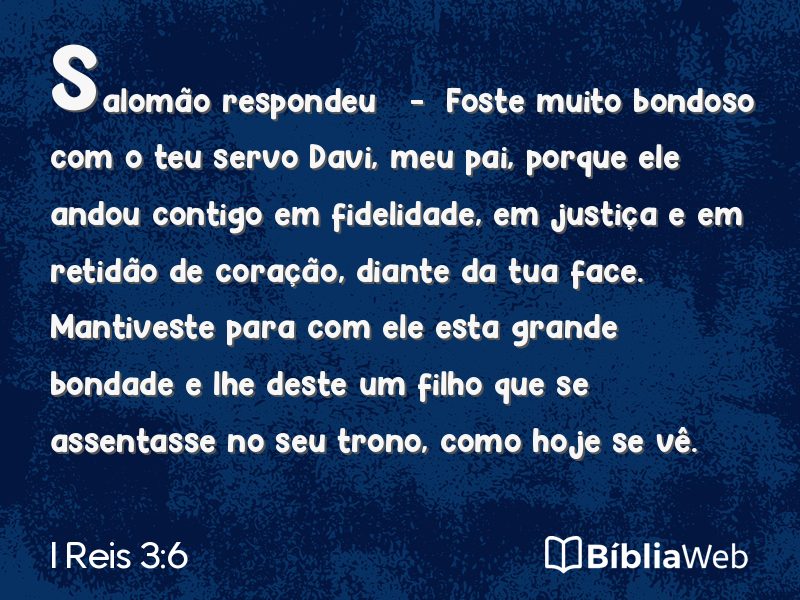 I Reis 3:6 em imagem para compartilhar