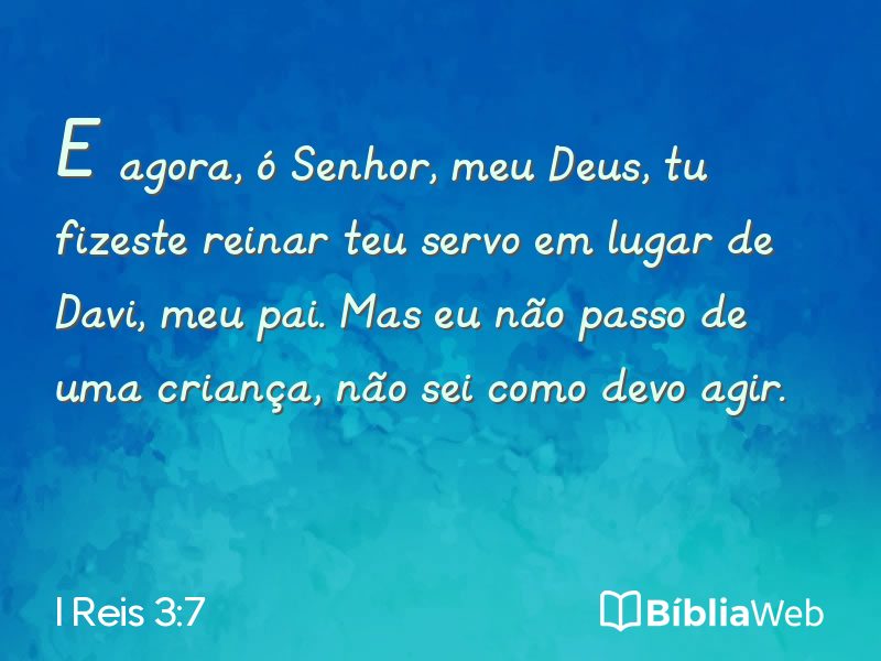 I Reis 3:7 em imagem para compartilhar