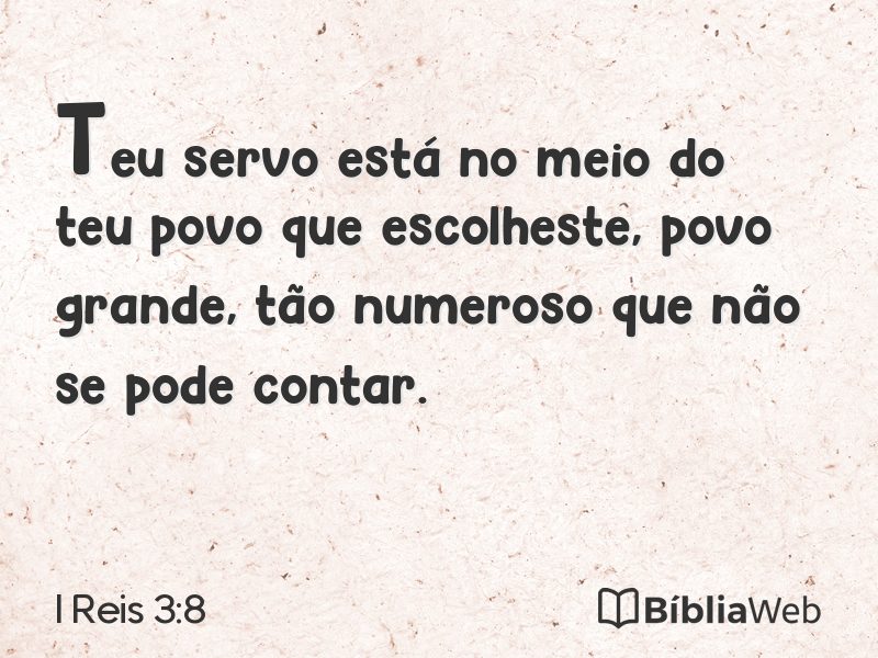 I Reis 3:8 em imagem para compartilhar