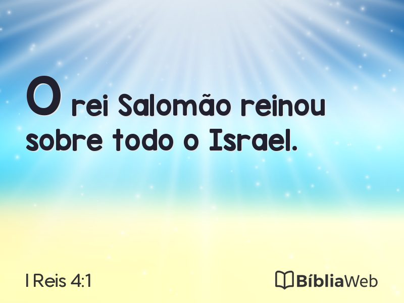 I Reis 4:1 em imagem para compartilhar