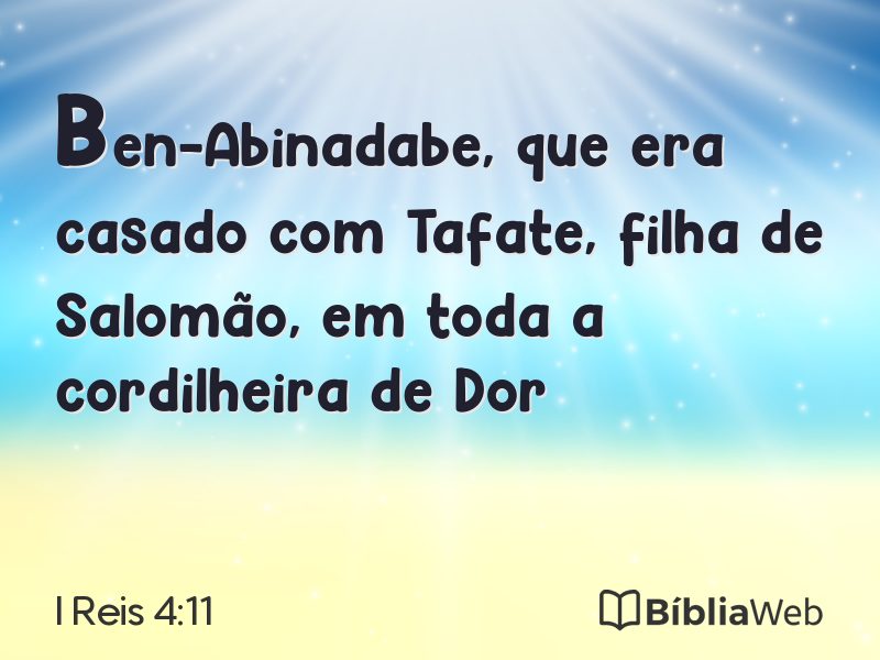 I Reis 4:11 em imagem para compartilhar