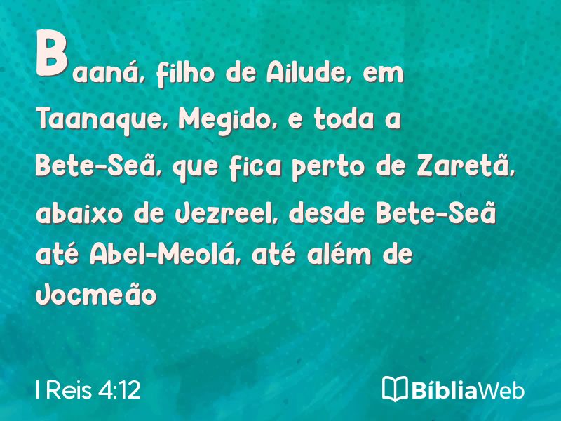I Reis 4:12 em imagem para compartilhar