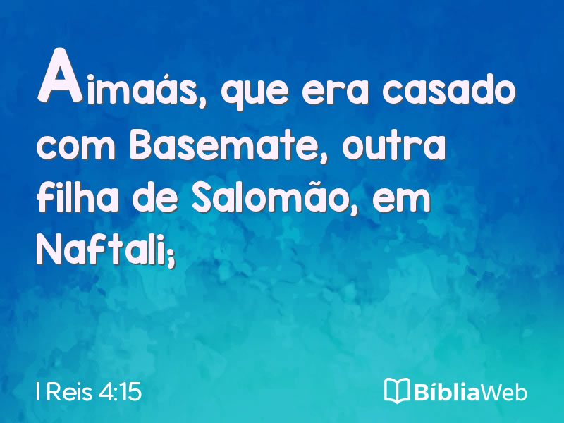 I Reis 4:15 em imagem para compartilhar