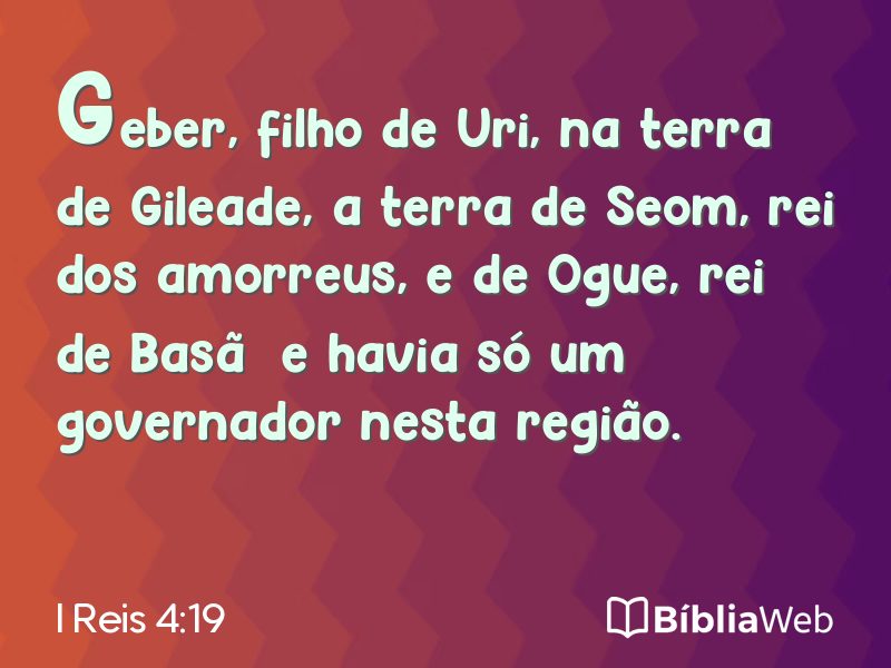 I Reis 4:19 em imagem para compartilhar