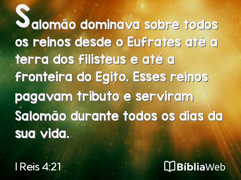 I Reis 4:21 em imagem para compartilhar