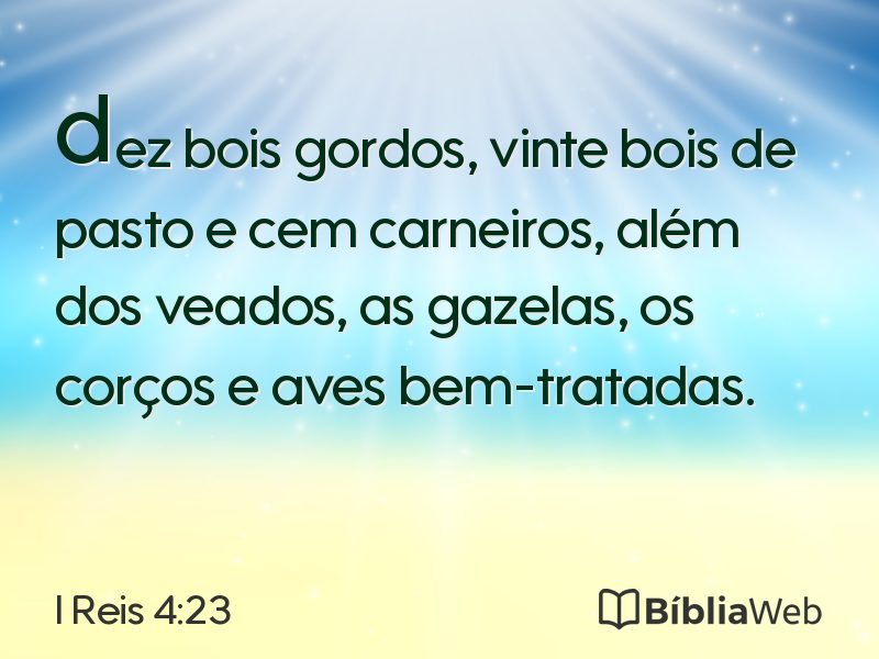 I Reis 4:23 em imagem para compartilhar