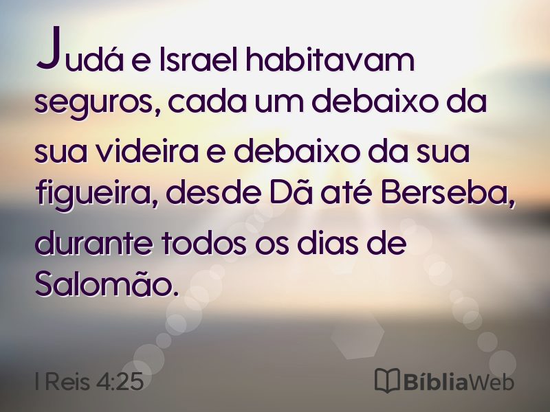 I Reis 4:25 em imagem para compartilhar