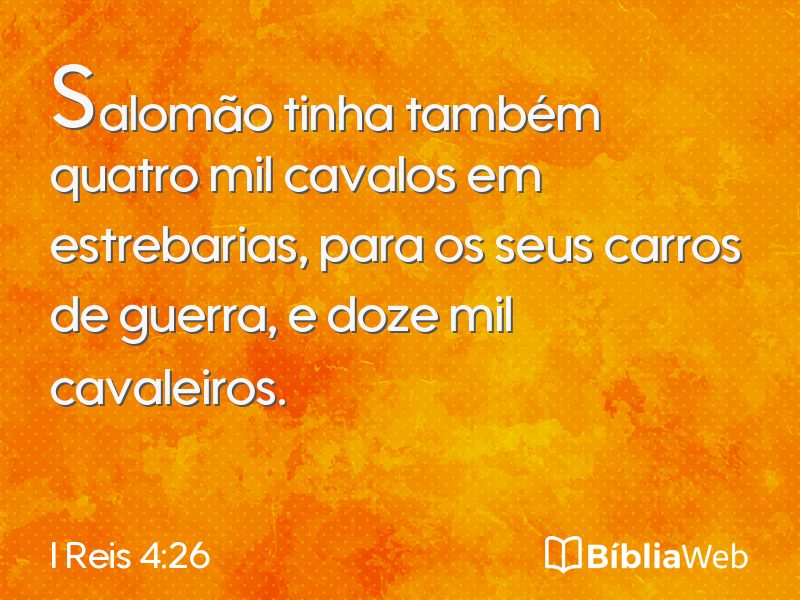 I Reis 4:26 em imagem para compartilhar