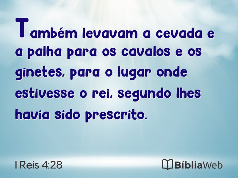 I Reis 4:28 em imagem para compartilhar