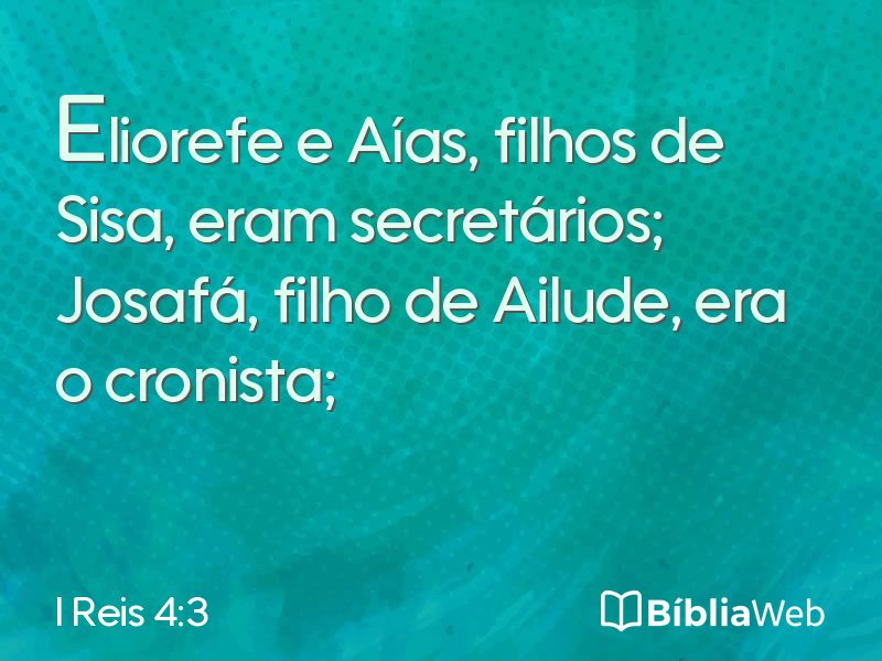 I Reis 4:3 em imagem para compartilhar