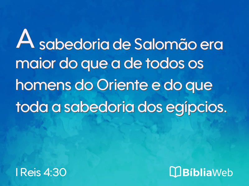 I Reis 4:30 em imagem para compartilhar