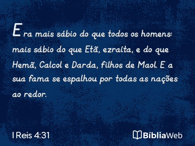 I Reis 4:31 em imagem para compartilhar