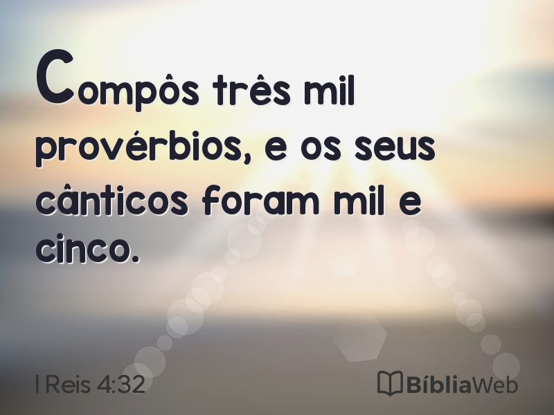 I Reis 4:32 em imagem para compartilhar