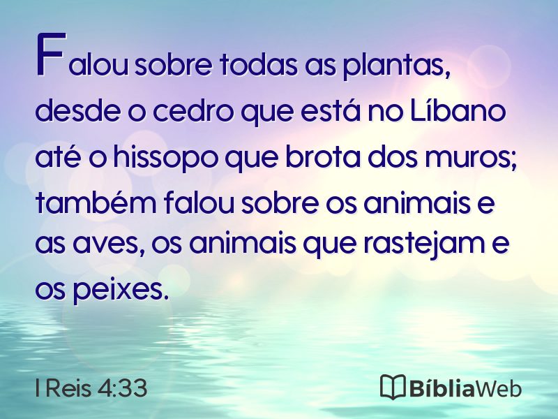 I Reis 4:33 em imagem para compartilhar