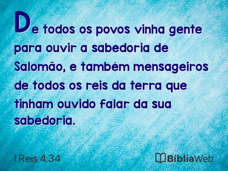 I Reis 4:34 em imagem para compartilhar