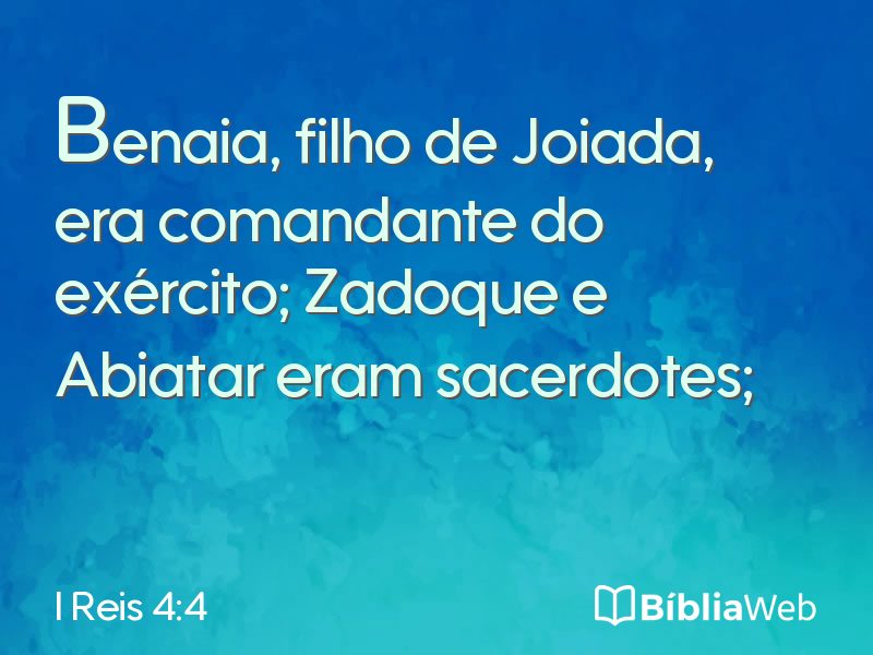 I Reis 4:4 em imagem para compartilhar