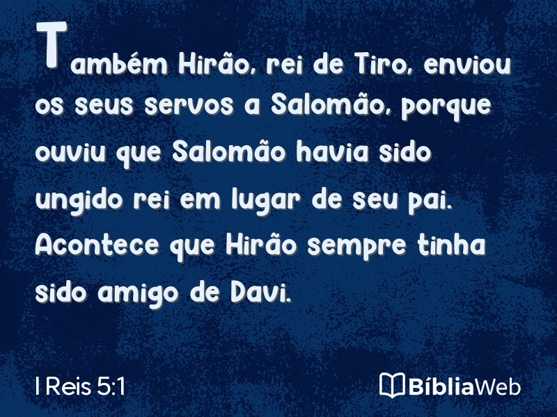 I Reis 5:1 em imagem para compartilhar