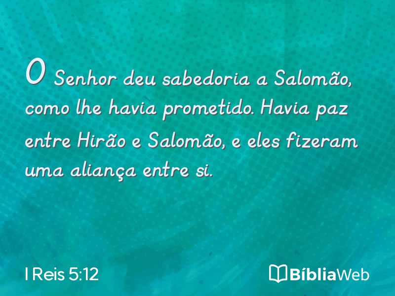I Reis 5:12 em imagem para compartilhar