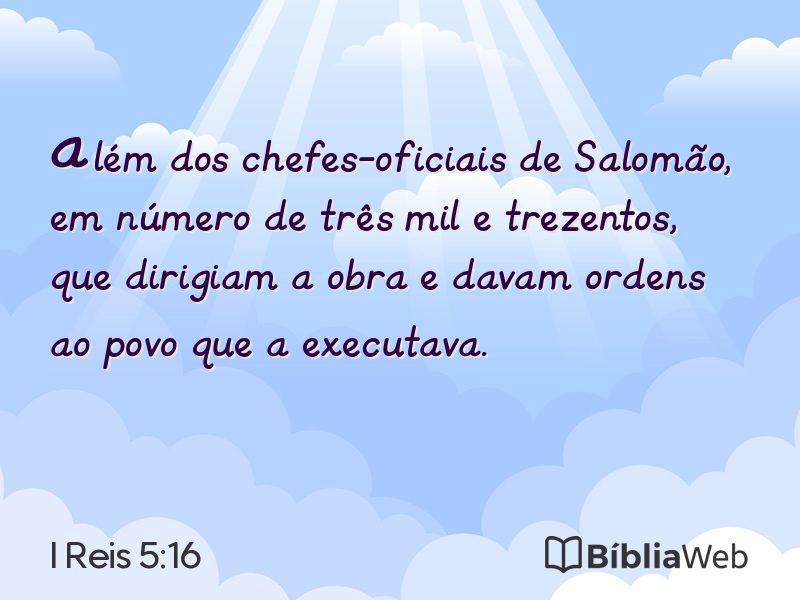I Reis 5:16 em imagem para compartilhar