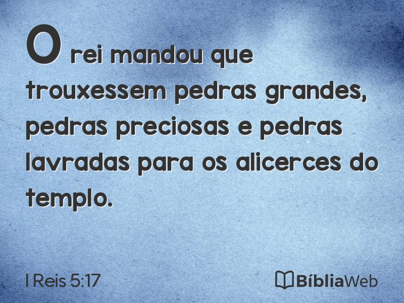 I Reis 5:17 em imagem para compartilhar