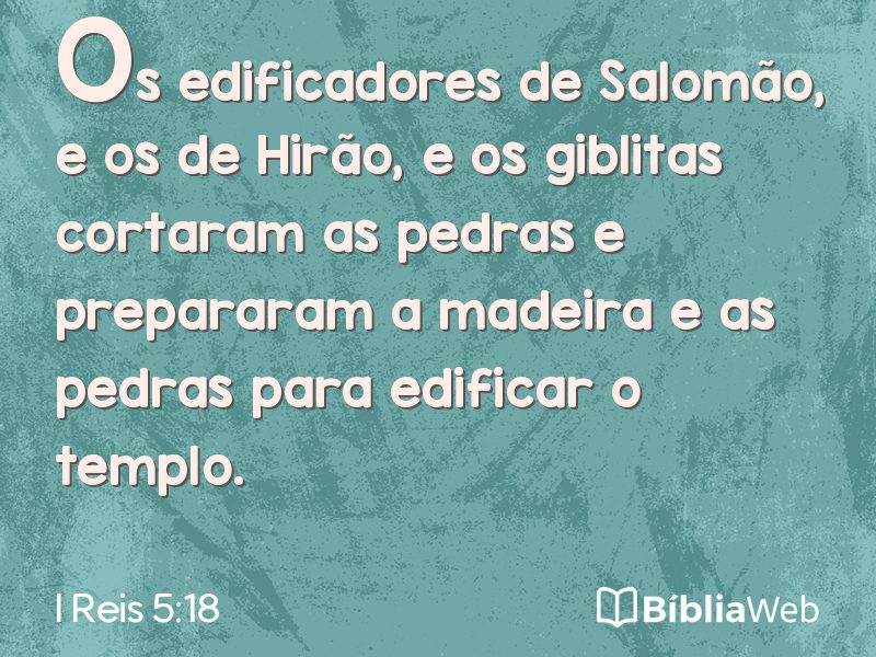 I Reis 5:18 em imagem para compartilhar