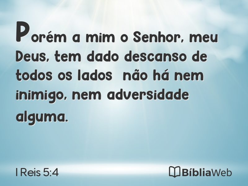 I Reis 5:4 em imagem para compartilhar