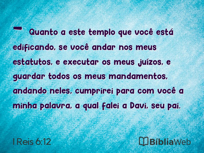 I Reis 6:12 em imagem para compartilhar