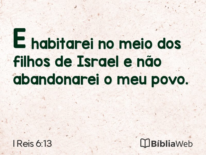 I Reis 6:13 em imagem para compartilhar