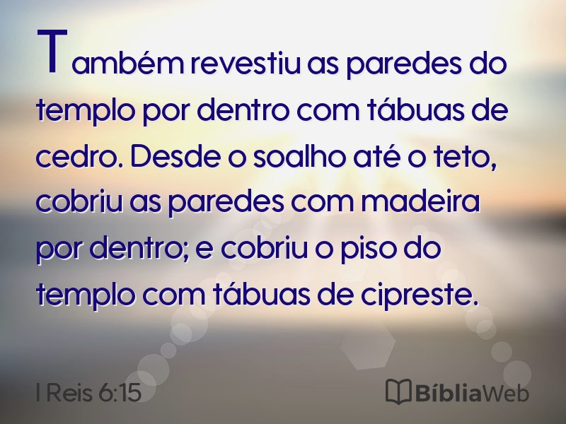 I Reis 6:15 em imagem para compartilhar