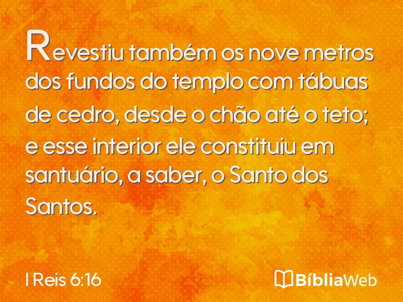 I Reis 6:16 em imagem para compartilhar