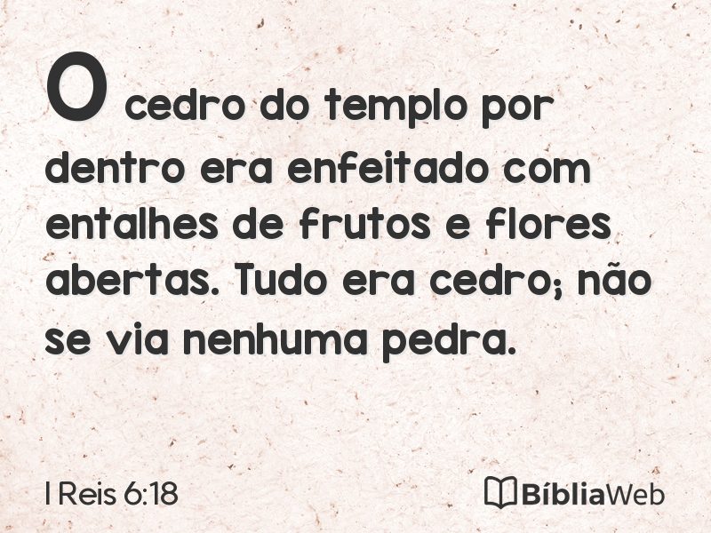 I Reis 6:18 em imagem para compartilhar
