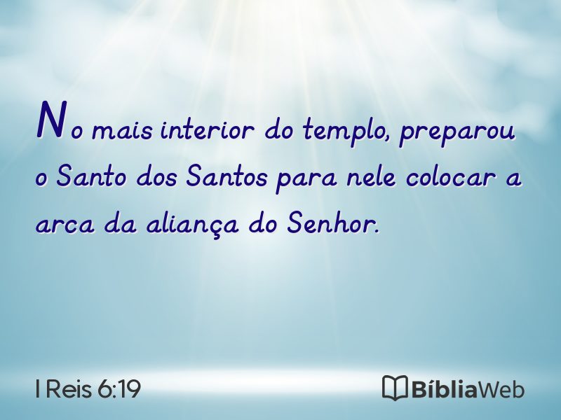 I Reis 6:19 em imagem para compartilhar