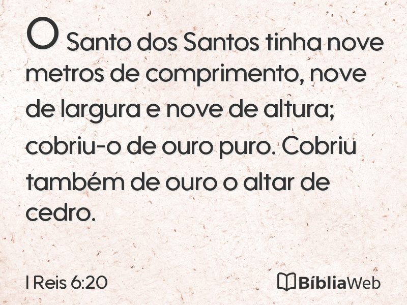I Reis 6:20 em imagem para compartilhar