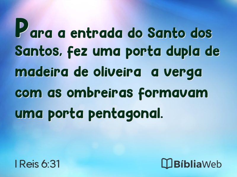 I Reis 6:31 em imagem para compartilhar