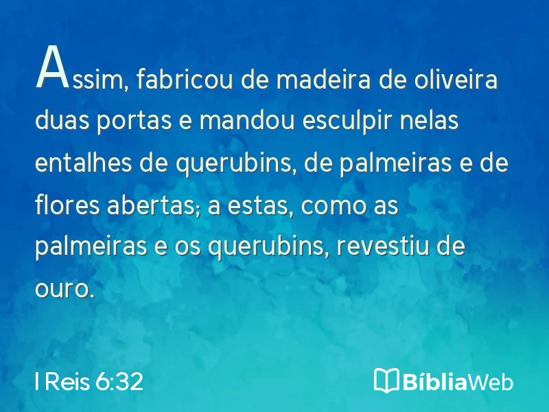 I Reis 6:32 em imagem para compartilhar