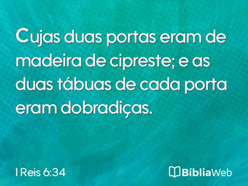 I Reis 6:34 em imagem para compartilhar