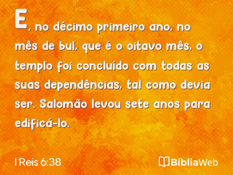 I Reis 6:38 em imagem para compartilhar