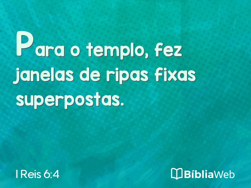 I Reis 6:4 em imagem para compartilhar
