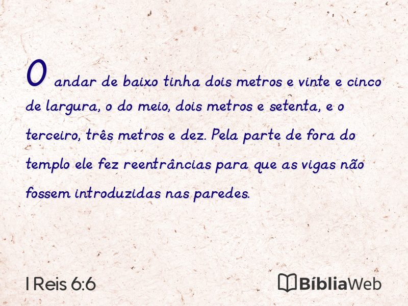 I Reis 6:6 em imagem para compartilhar